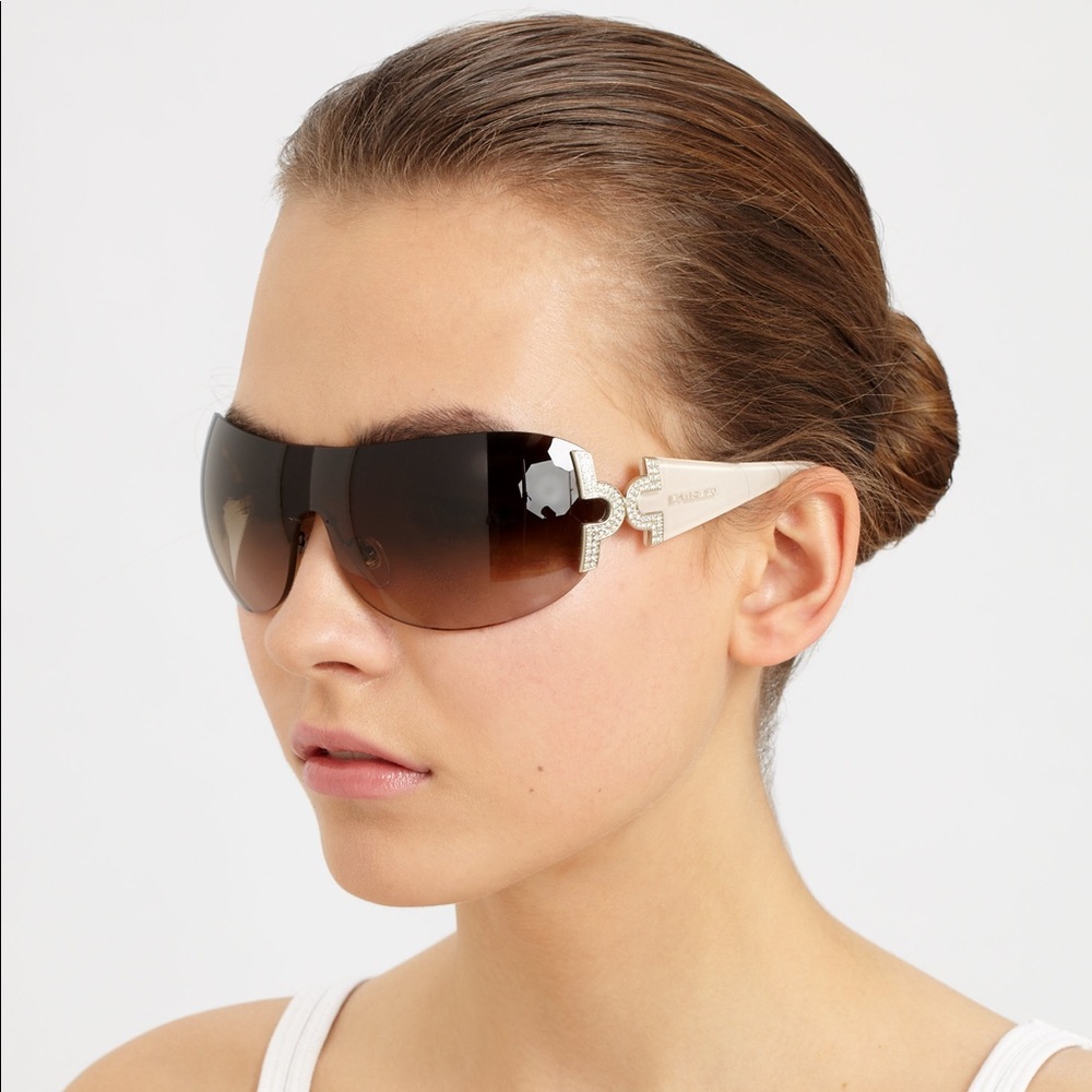 BVLGARI Authentic Rimless Shield Sunglasses