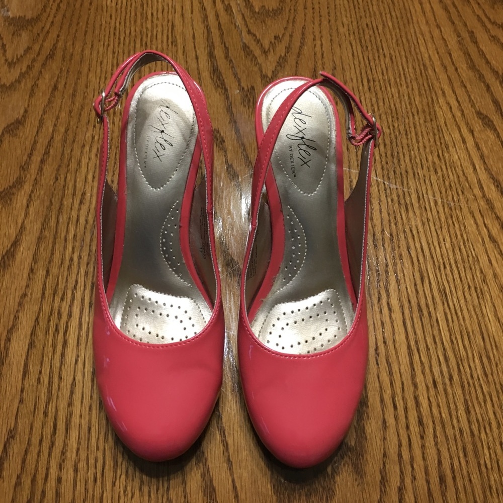 Coral Sling Back Wedges