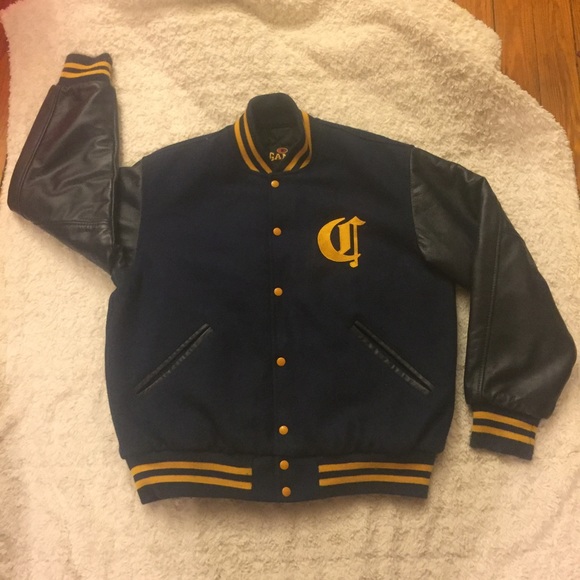 Game Sportswear LTD Other - RARE Corona Navy/Leather Letterman Jacket