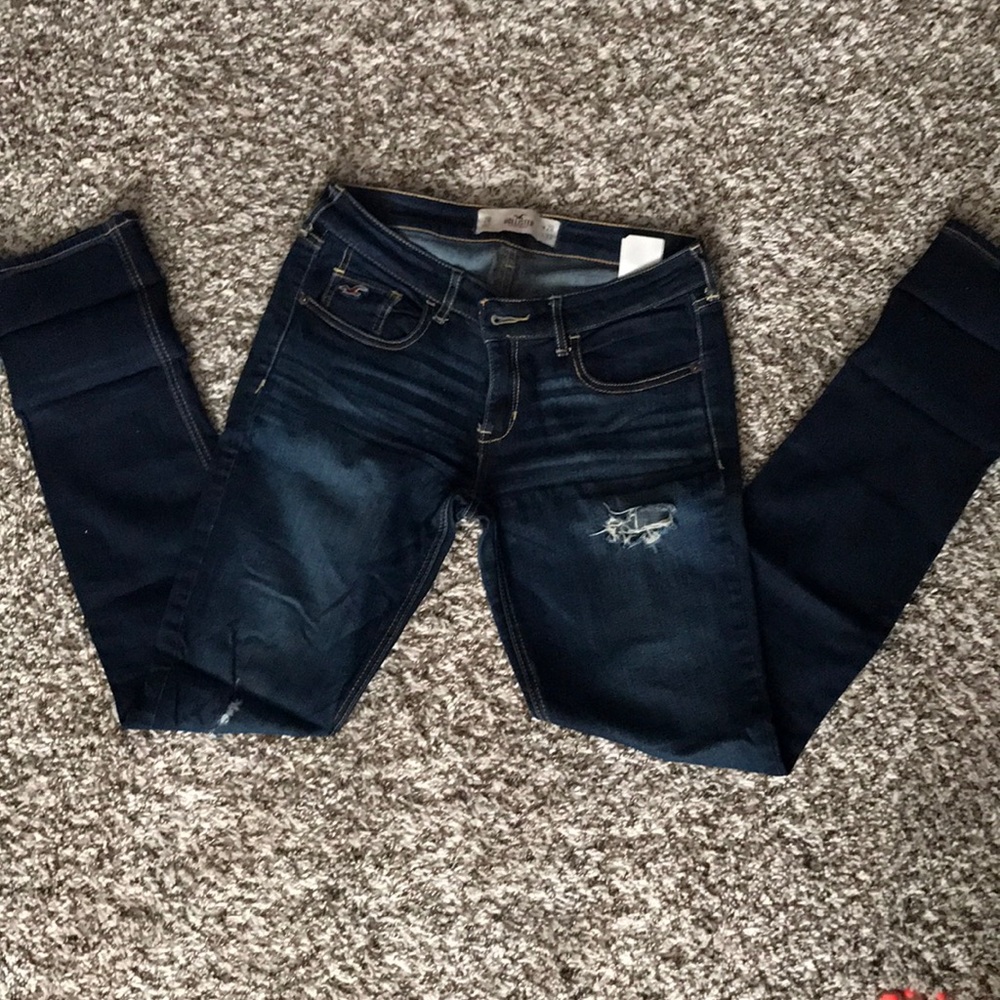 Hollister skinny jeans, slightly distressed.