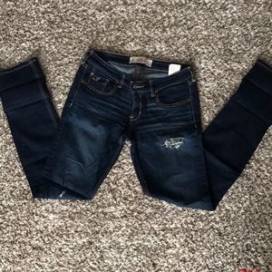 Hollister skinny jeans, slightly distressed.