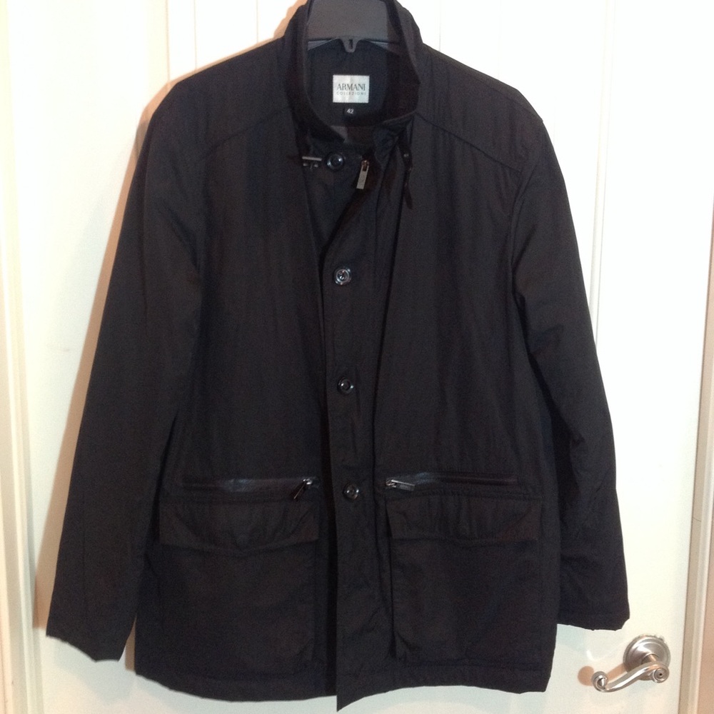 😊Armani Collezioni Full Zip H2O Repellent Coat 42