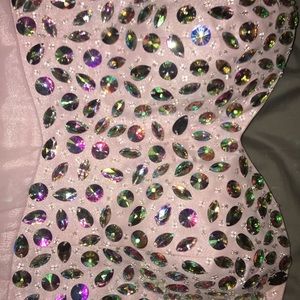 Strapless homecoming dress, light pink