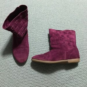 VINTAGE Purple Suede Bootie Size 8 1/2