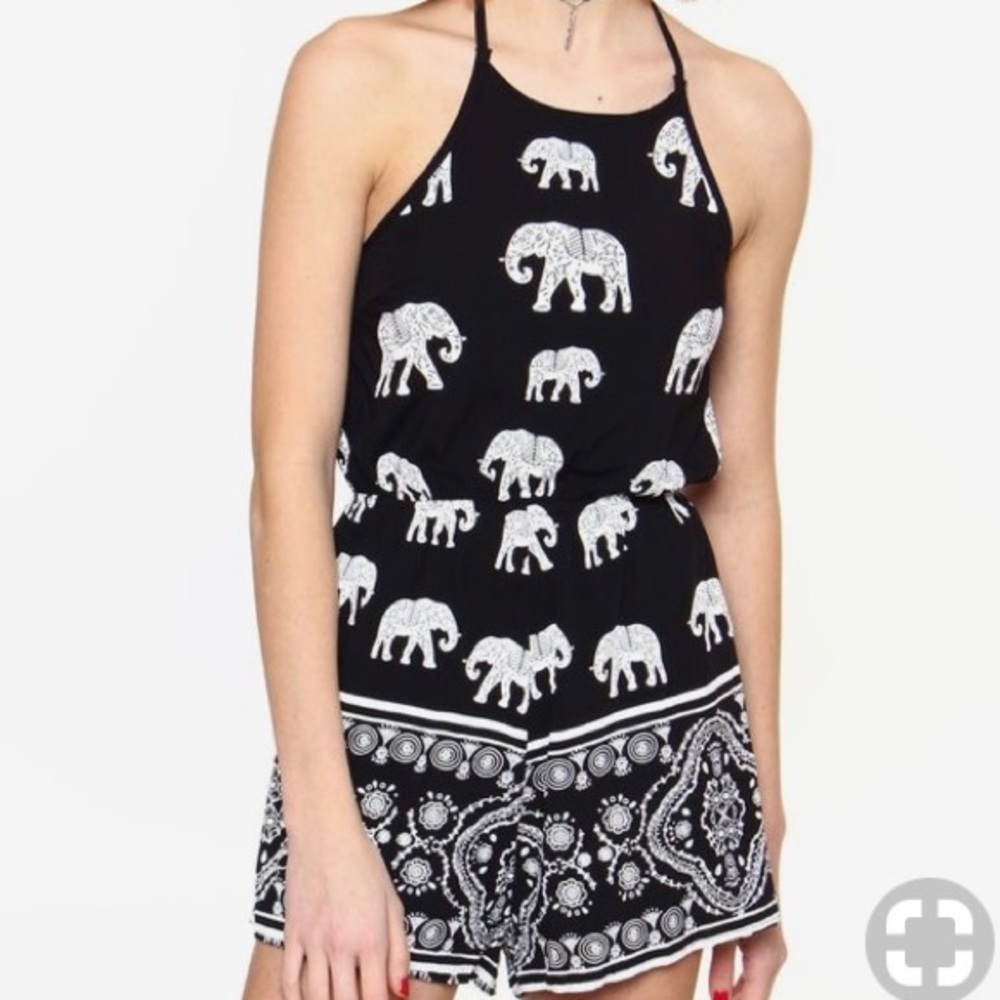 Elephant Print Romper