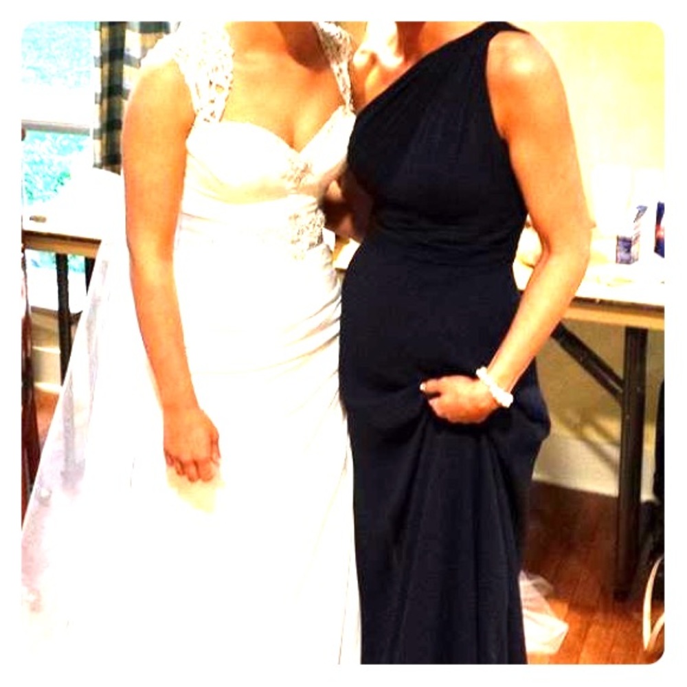 blue bridesmaid gown