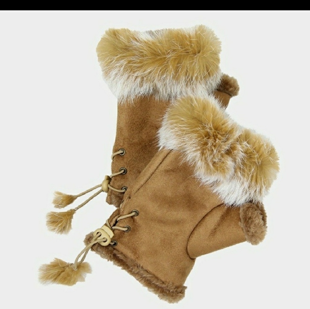 Furlined Fingerless Gloves
