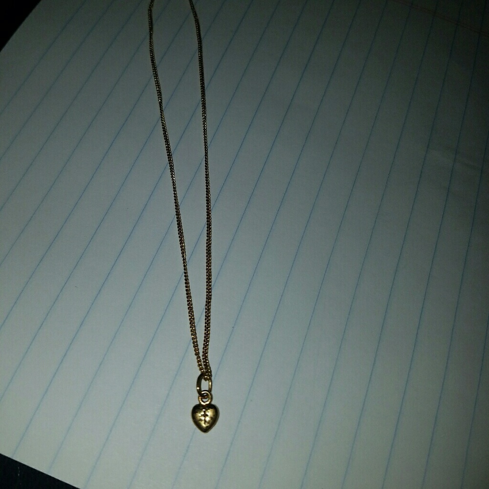 Gold Baby cross heart necklace