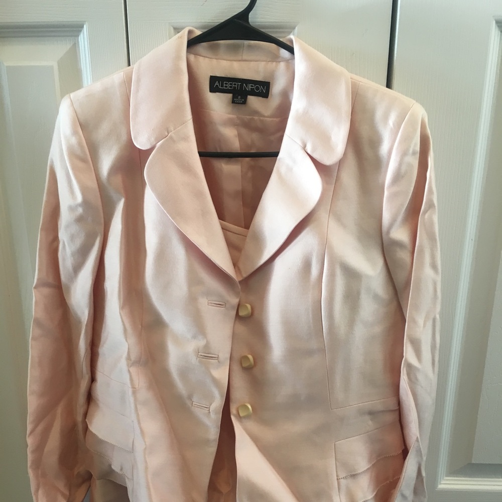 2 pieces suit skirt pink