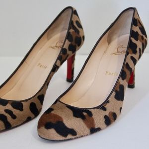 Christian Louboutin Leopard Pony Hair Heels-38