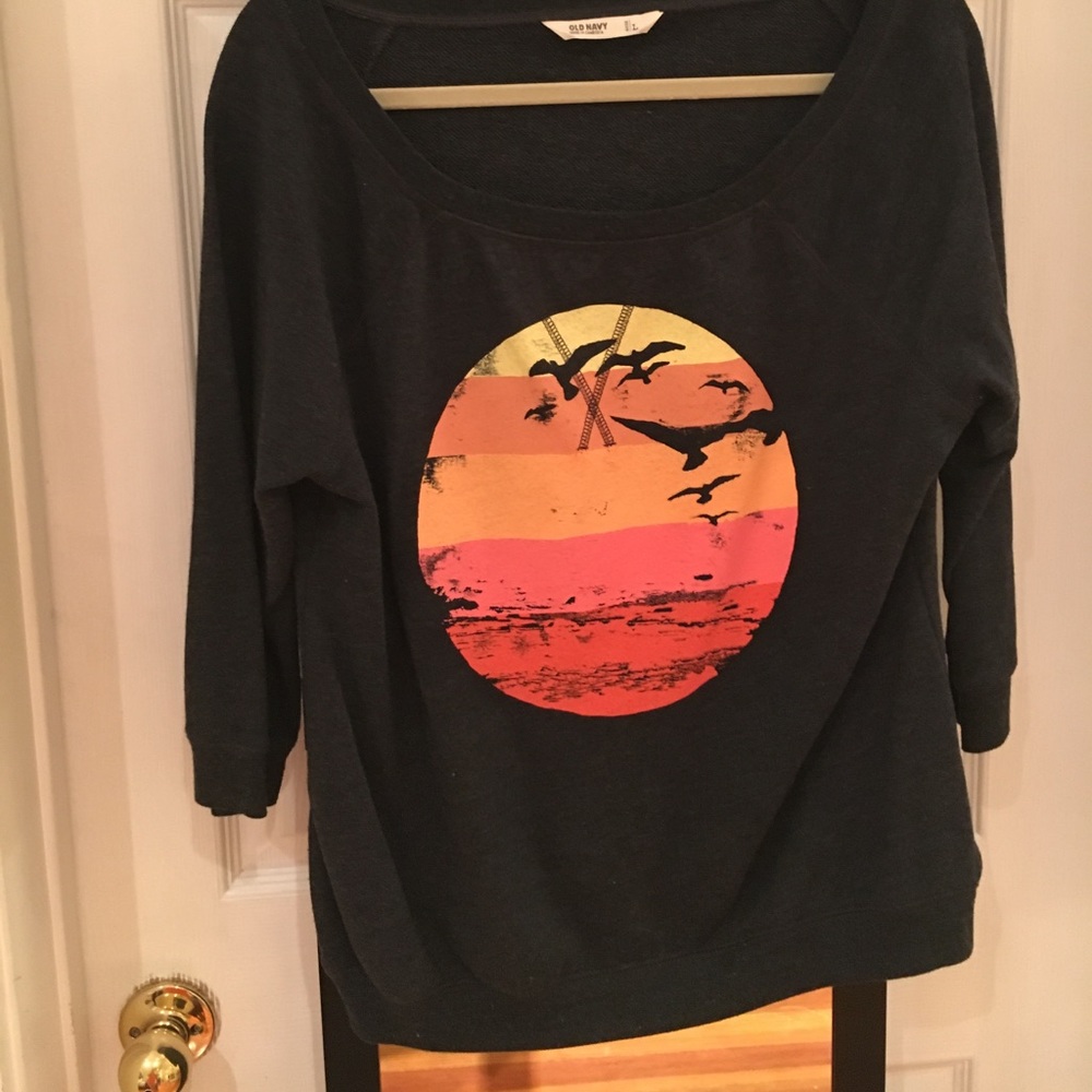 Old navy off shoulder/quarter sleeve sweatshirt