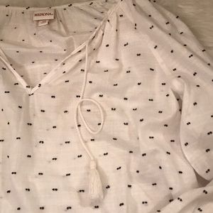 White Merona Tassel Blouse