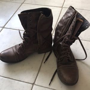 Steve Madden Troopa Leather Combat Boots