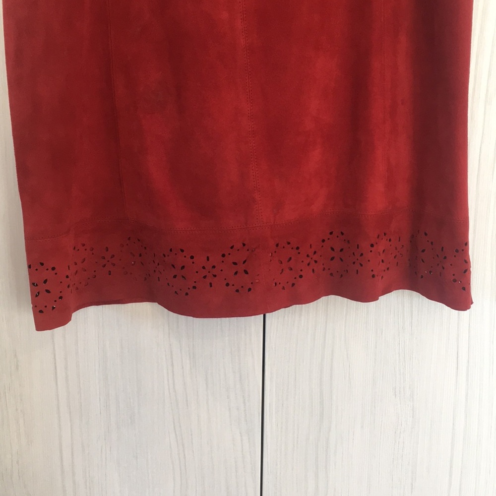 Rust Suede Skirt - Picture 2 of 3