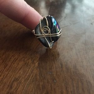 Gold Wire Wrapped Stone SZ 7