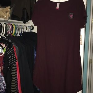 Super soft plum t-shirt dress