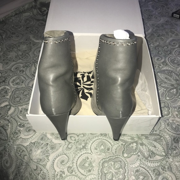 Gray leather/suede booties - Picture 2 of 8