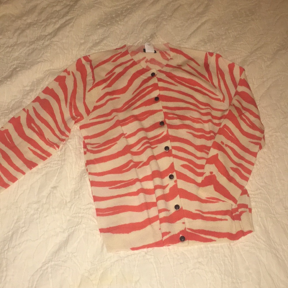 J. Crew Orange Stripe Cardigan