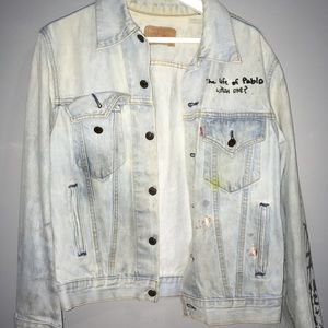 kanye west squad sheet denim jacket
