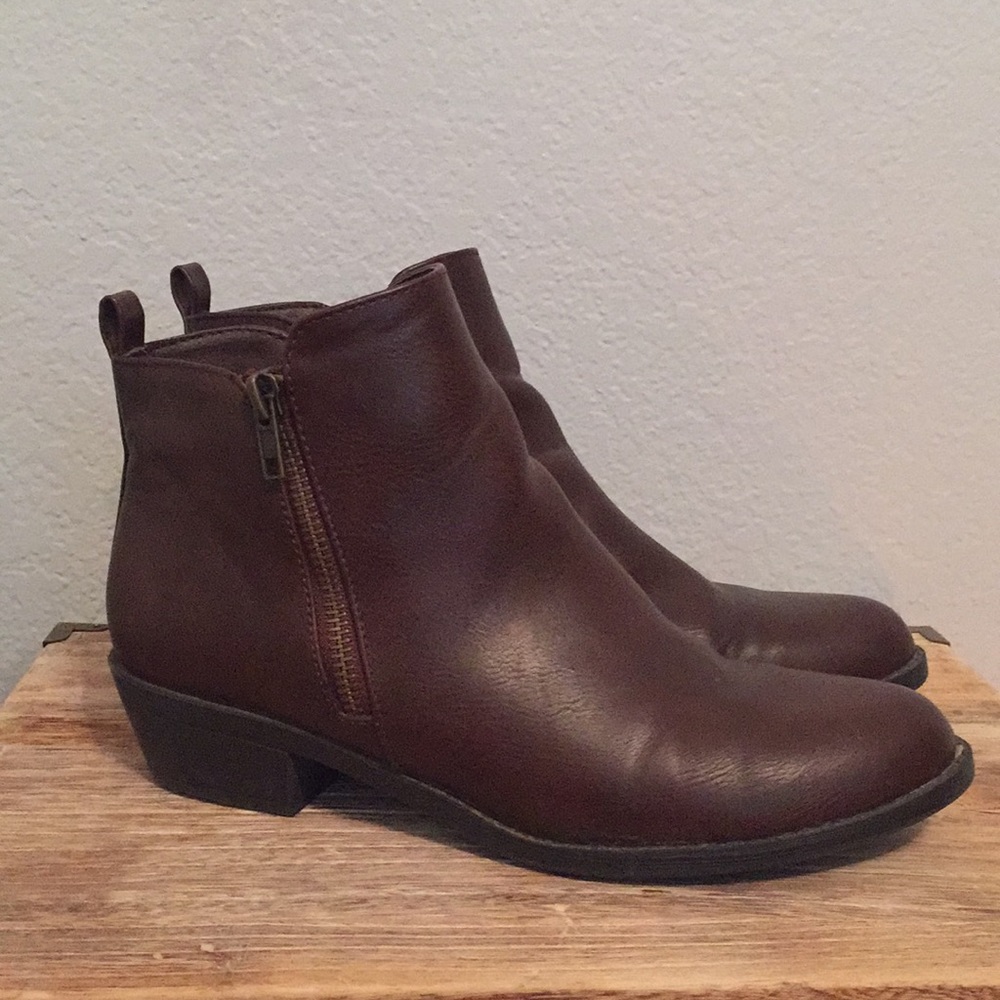 Brown Leather Booties