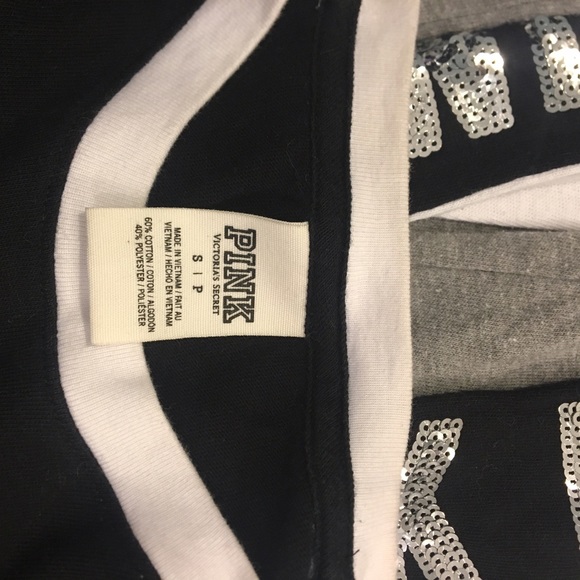 PINK sequin black white grey long sleeve shirt - Picture 3 of 4