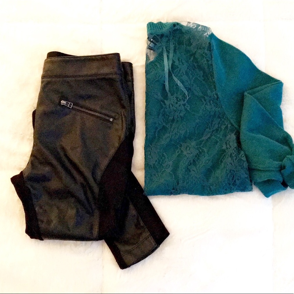BCBG Faux Leather Leggings