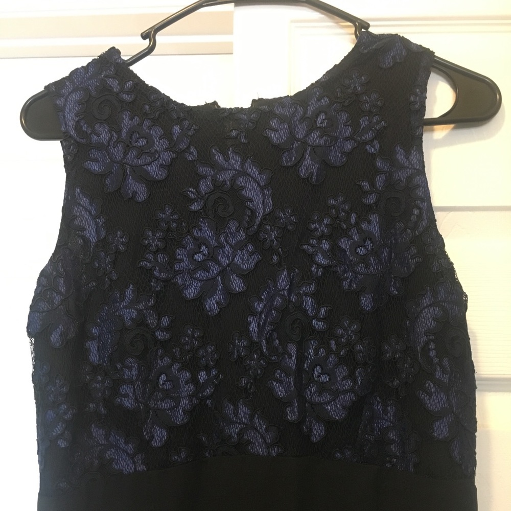 Black and blue maxi cocktail dress