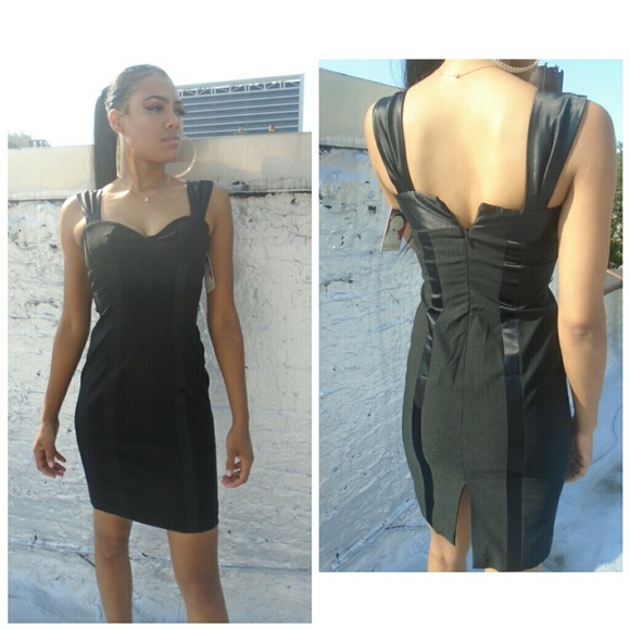 ANTHROPOLOGIE BLACK DRESS WITH SATIN DETAILS SZ S - Picture 2 of 4