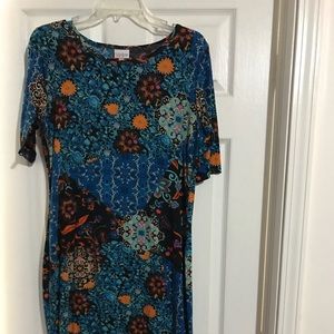 Lularoe Julia size Large Blue/Orange