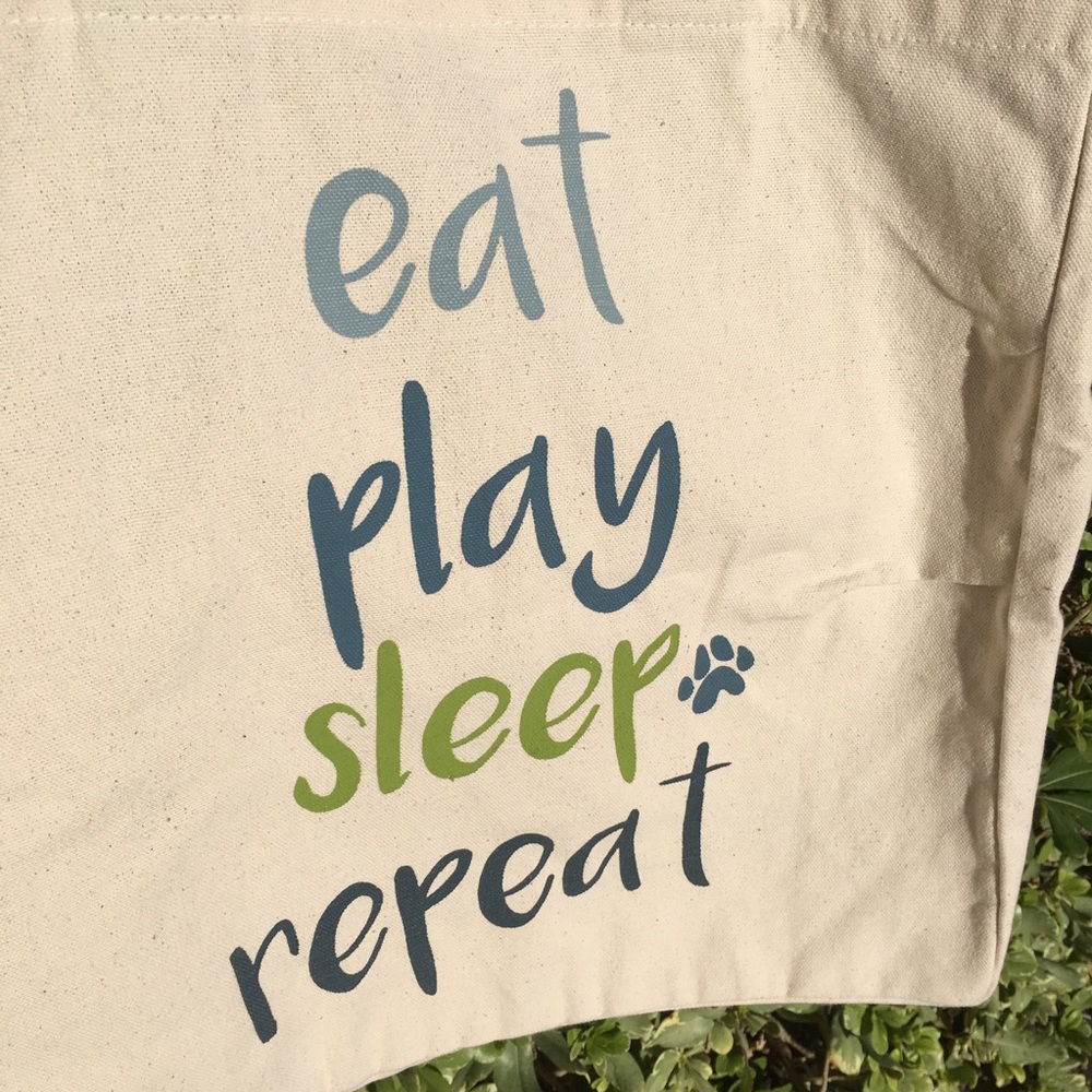 Eat play sleep repeat 🐾fun dog cat heavy canvas