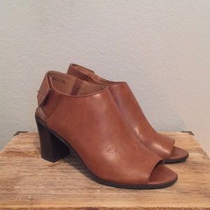 Brown Open-Toe Booties