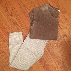 printed white & grey jeans