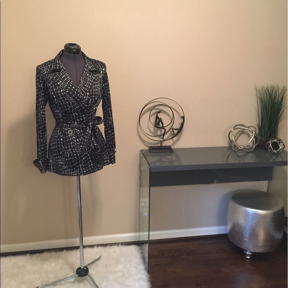 Stylish black & gray trench coat