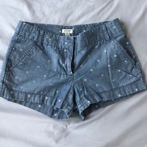 J Crew denim style polka dot shorts