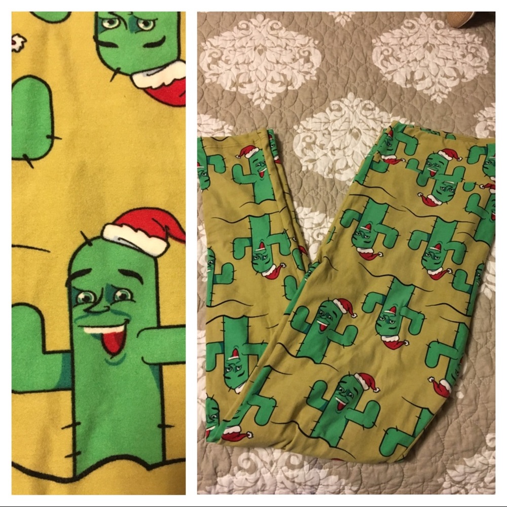 Lularoe TC Christmas Cactus Leggings