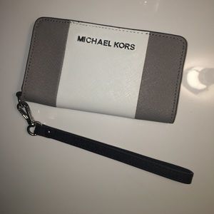 Gray White and Black Michael Kors Wallet