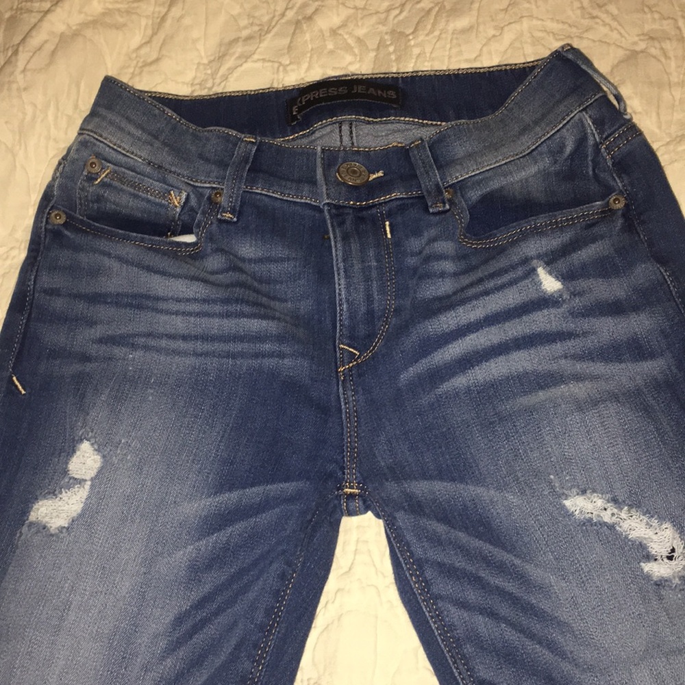 Express Ripped Skinny Jeans - Picture 3 of 4