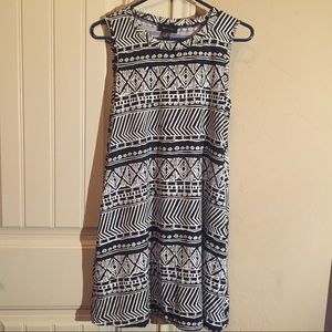 Black and White Aztec Dress Small Sleeveless