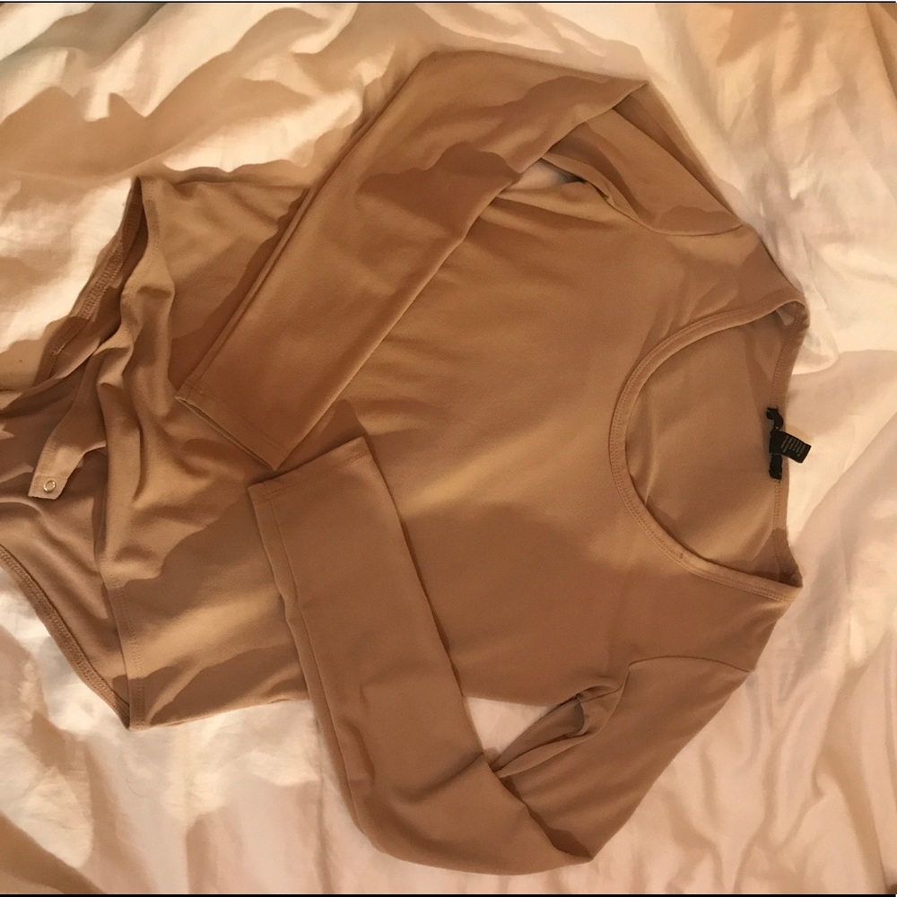 Tan long sleeve bodysuit