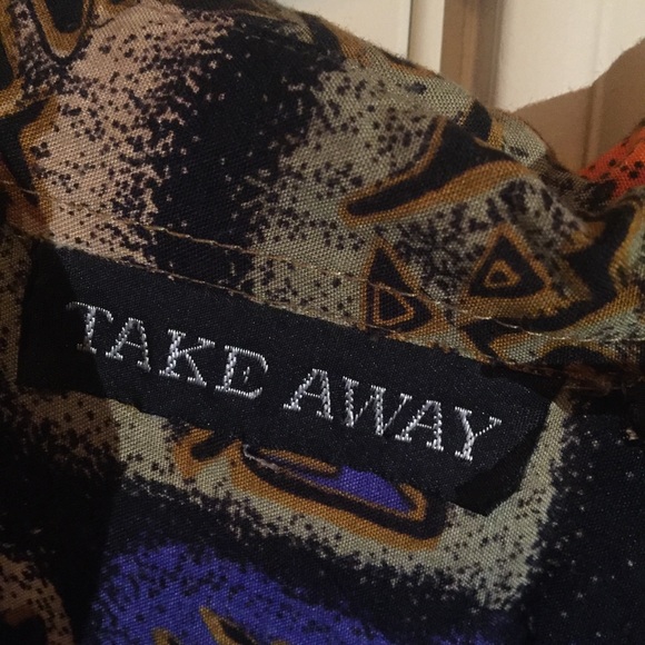 Funky Aztec Pattern Button Up Shirt Size Large - Picture 4 of 5