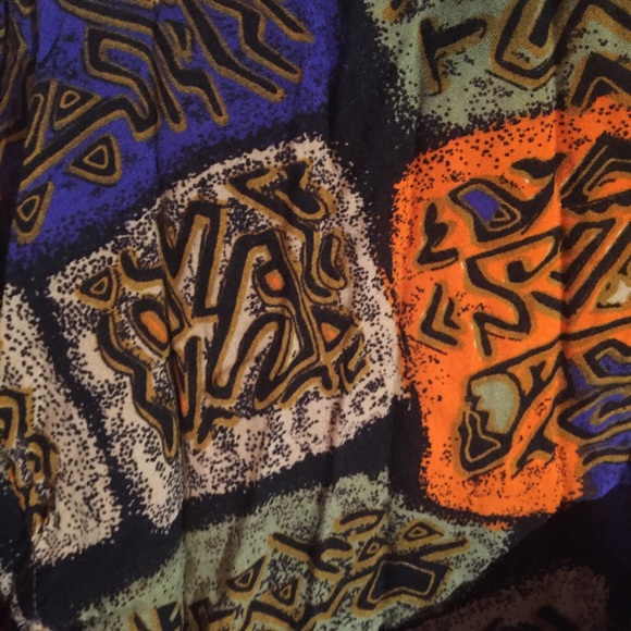 Funky Aztec Pattern Button Up Shirt Size Large - Picture 5 of 5