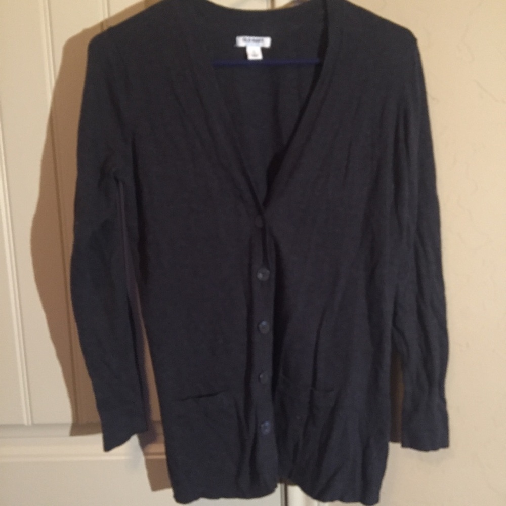 Dark Grey Gray Cardigan Size Small S