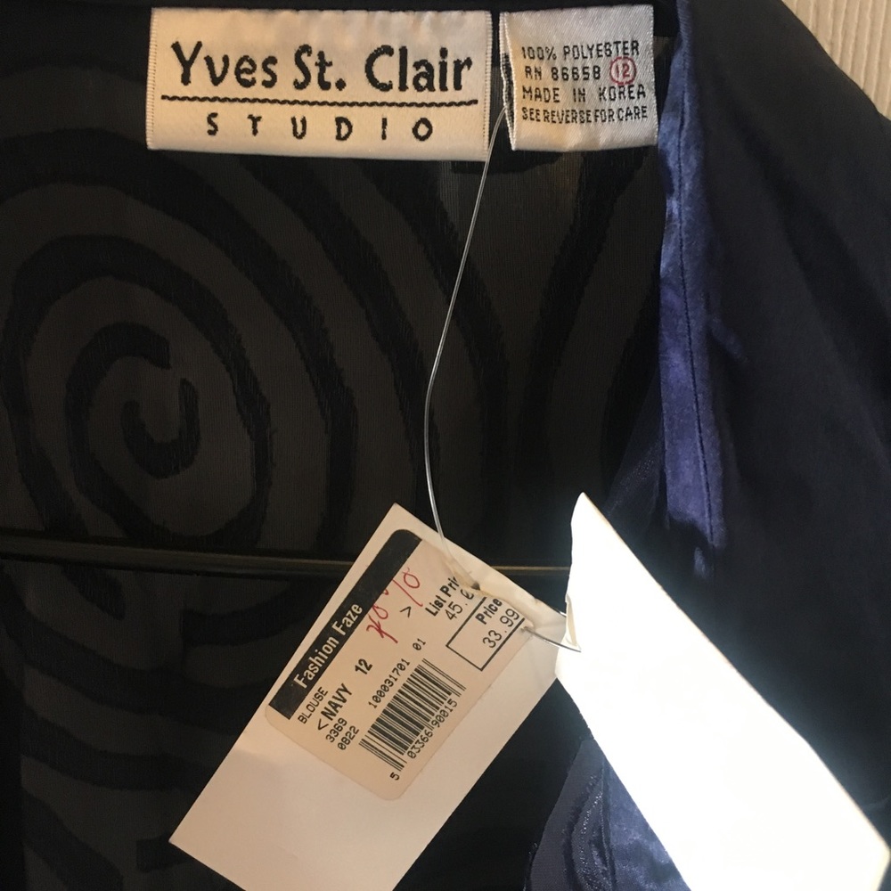 Navy blouse with transparency