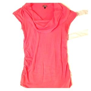 Express Coral Color Scoop Neck Top