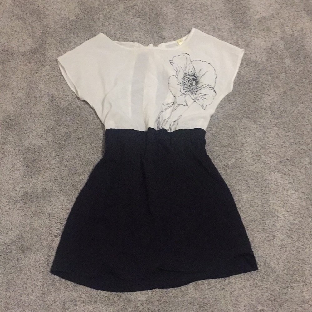White and black dress