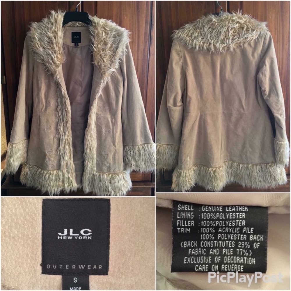 EUC•Size Small Leather Coat