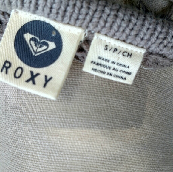 Roxy Open Knit Sz S Scoop NeckLine Taupe Top - Picture 4 of 8