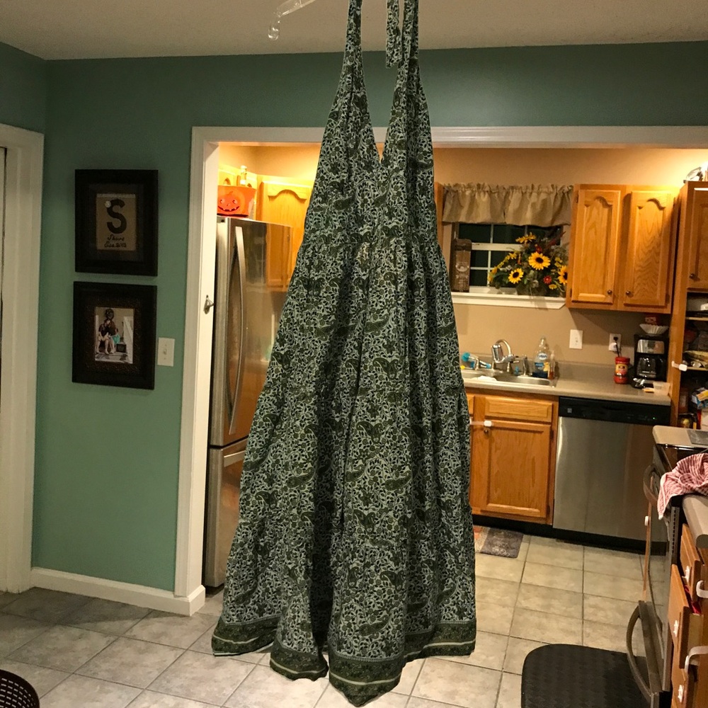 Paisley pattern halter dress