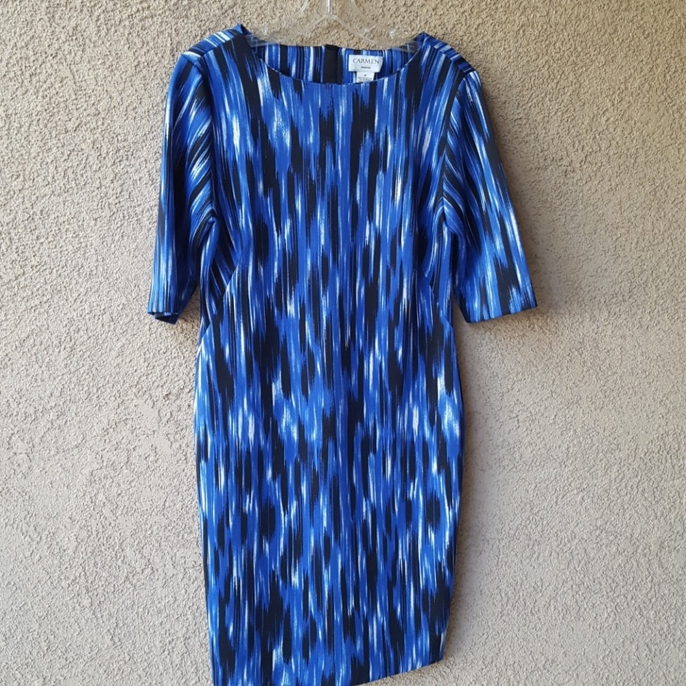 Fabulous, curvy Carmen Marc Valvo dress. EUC