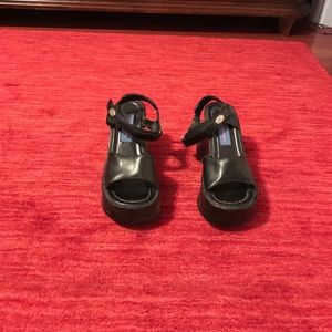 Vintage, black platform sandals